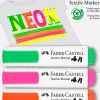 Set 4 Rotuladores Textil Neón Textile Marker Faber-Castell