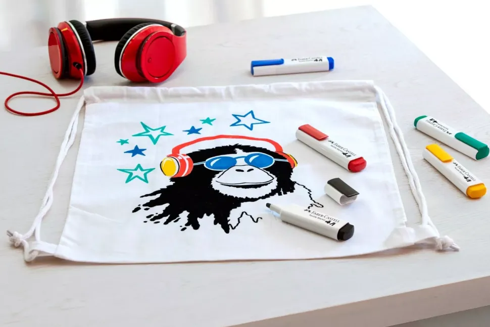 Set 5 Rotuladores Textiles Colores Primarios Textile Marker Faber-Castell