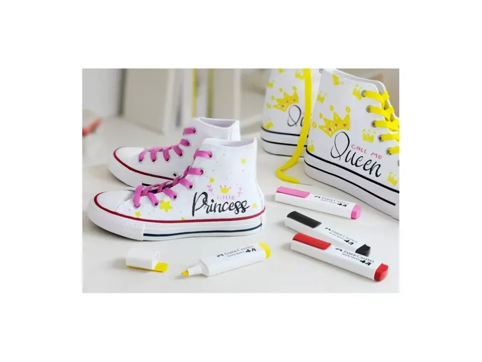 Set 5 Rotuladores Textiles Colores Primarios Textile Marker Faber-Castell