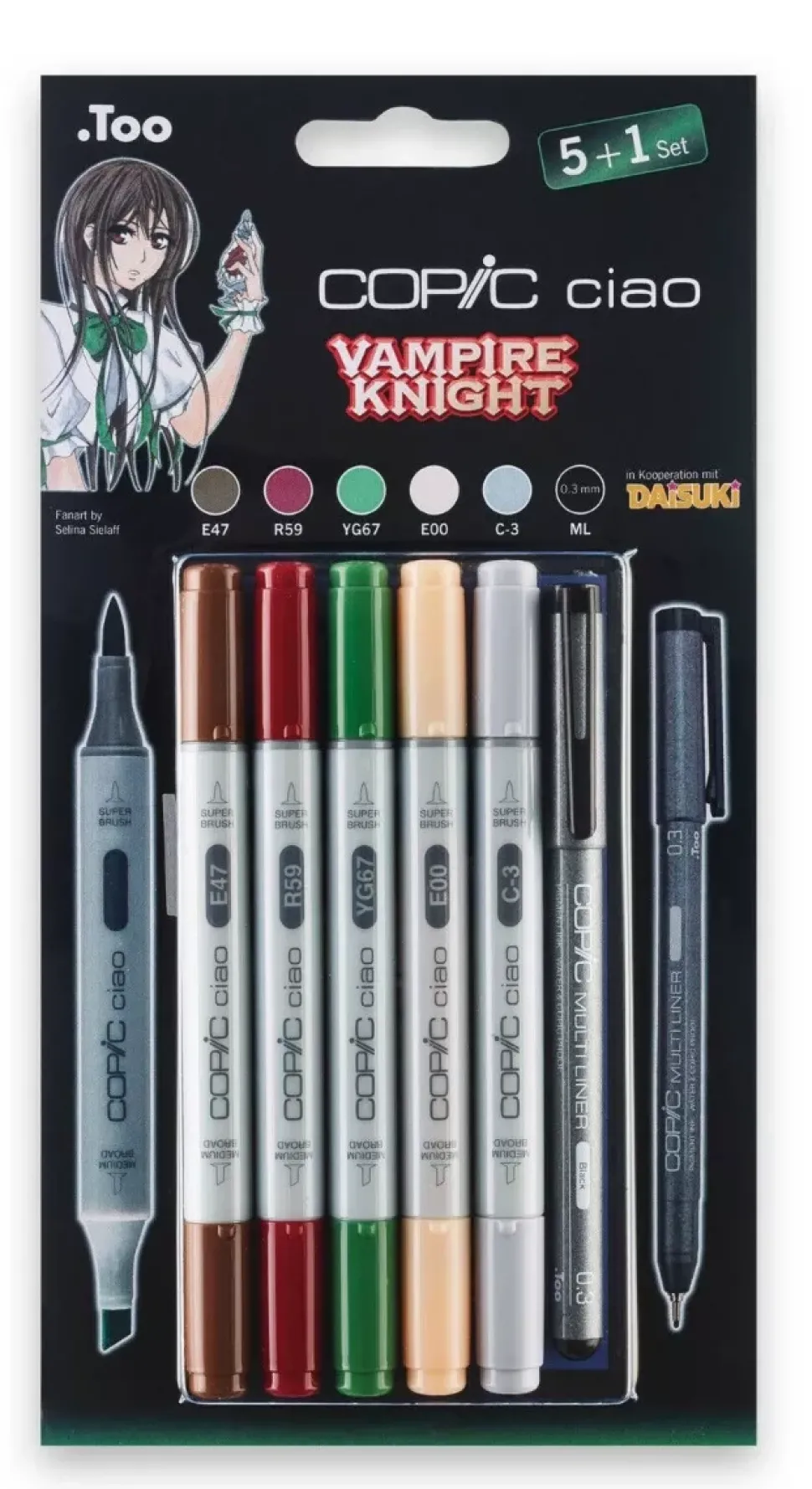 Set 5+1 rotuladores Vampire Knight Copic Ciao