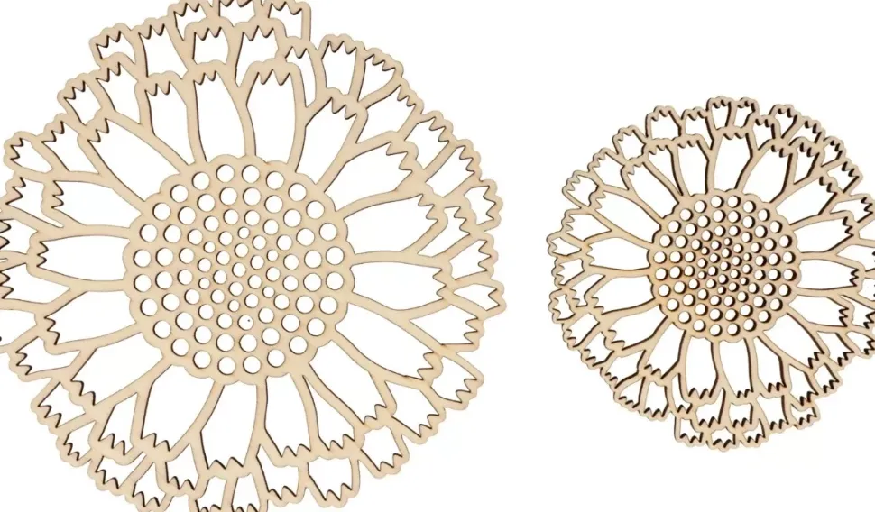 Set 2 siluetas de madera Girasoles Botánica Artemio