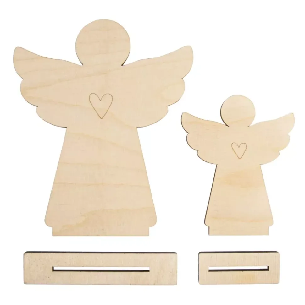 Set 2 Siluetas Ángel de Madera Rayher