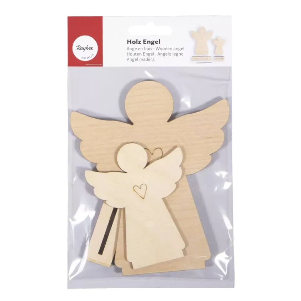 Set 2 Siluetas Ángel de Madera Rayher