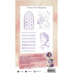 Set 4 stencils ATC Backgrounds Victorian Dreams Studio Light