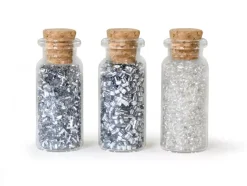 Set 3 tarros con Cuentas y Semillas Plata Multicraft
