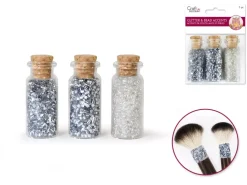 Set 3 tarros con Cuentas y Semillas Plata Multicraft