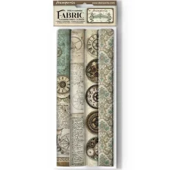 Set 4 Telas de Encuadernar Voyages Fantastiques Stamperia 30x30cm