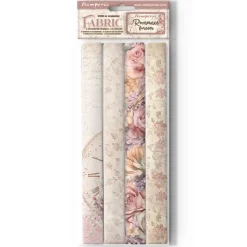 Set 4 Telas de Encuadernar Romance Forever Stamperia 30x30cm