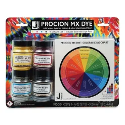Set 4 tintes al agua fría y carbonato Procion MX Jacquard