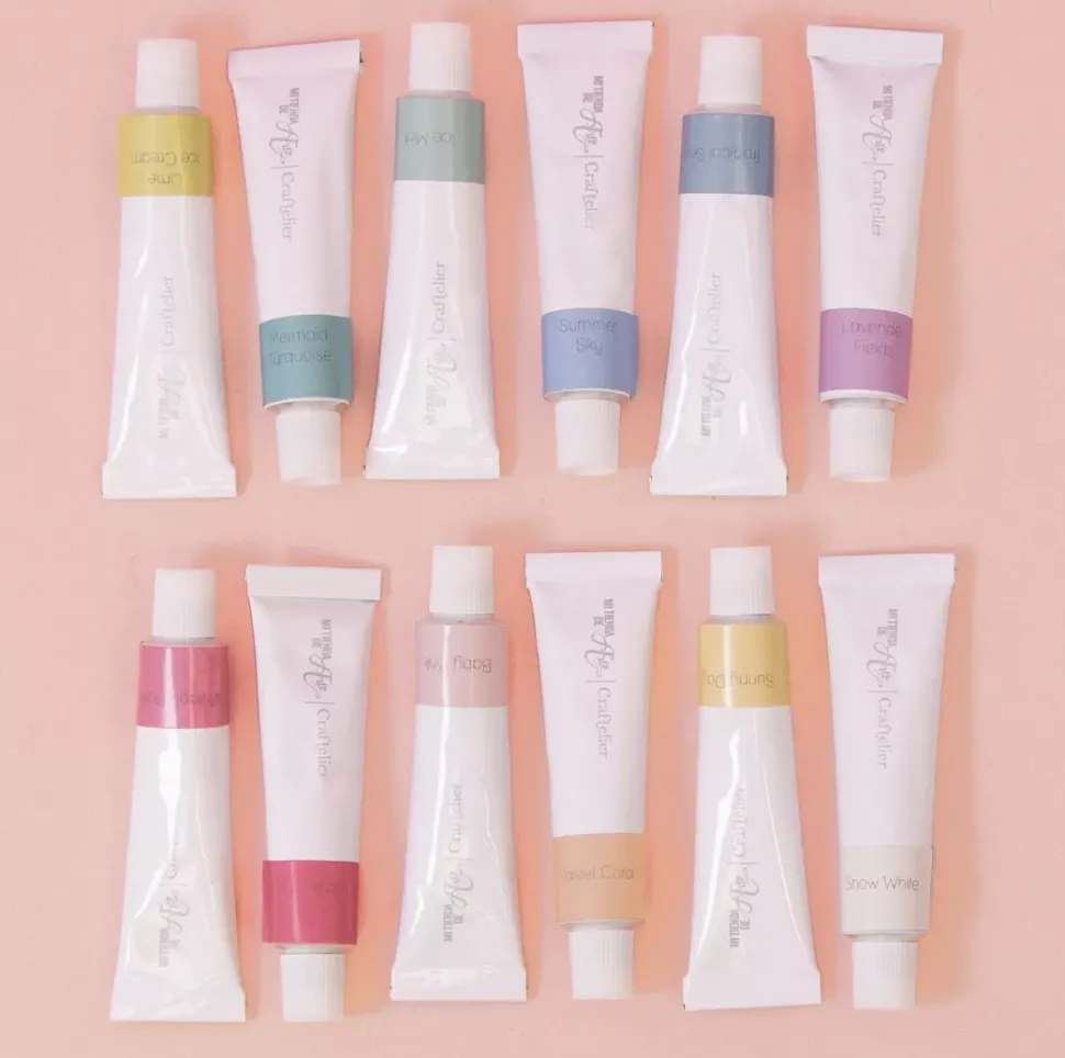 Set 12 Tubos Acrílicos Colores Pastel Craftelier