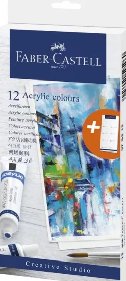 Set 12 Tubos Acrílicos Creative Studio Faber-Castell