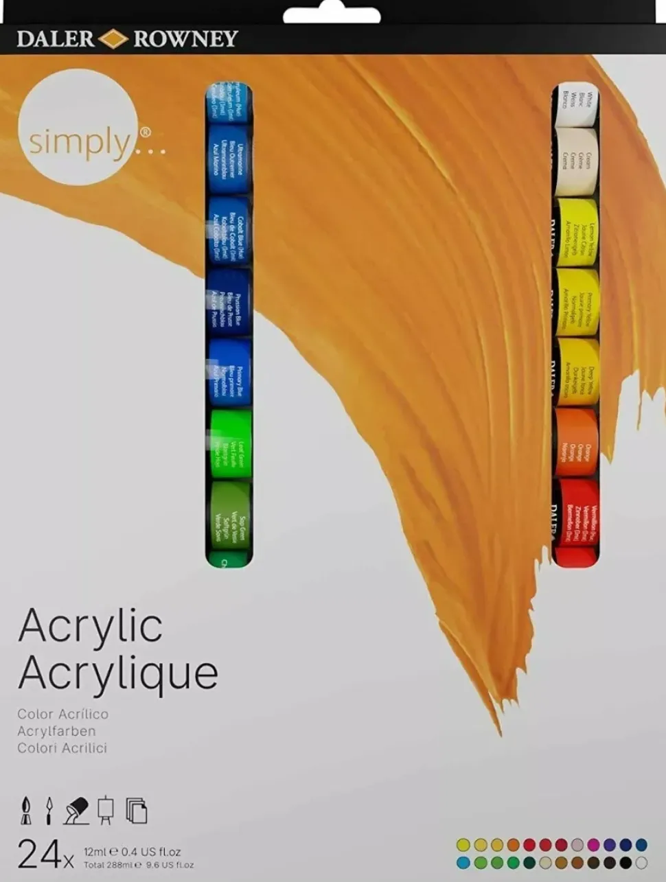 Set 24 Tubos Acrílicos Daler Rowney 12ml