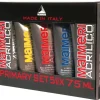 Set 5 Tubos Acrílicos Primarios Maimeri 75ml