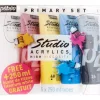 Set 5 Tubos Acrílicos Studio Acrylics Primarios Pebeo 250ml