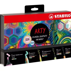 Set Arty 50 Rotuladores Boss Original Pastel, Aquacolor, Pen 68 y Point 88 STABILO Creative Set