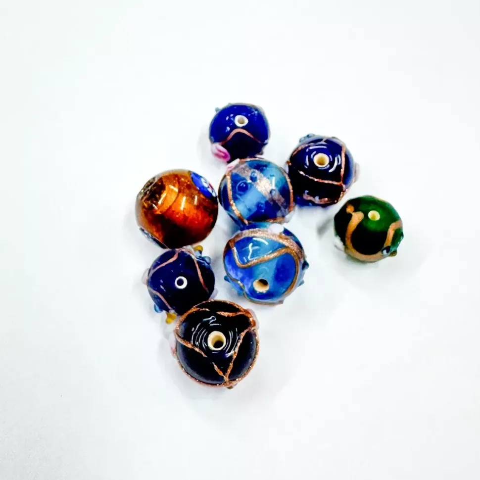 Set de 8 abalorios de cristal de Murano