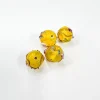 Set de 4 abalorios de cristal de Murano amarillo brillante