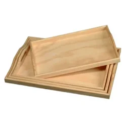 Set de 4 bandejas de madera