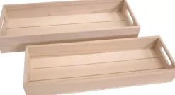 Set de 2 Bandejas de Madera Rectangular Artemio