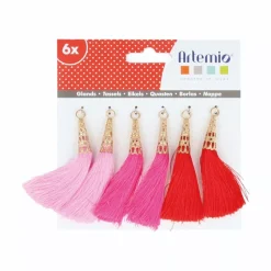 Set de 6 Borlas Rosa Artemio