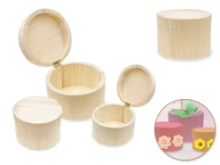 Set de 3 Cajas de Madera Redondas MultiCraft