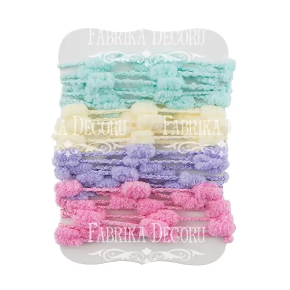 Set de 4 cintas de pompones Fabrika Decoru