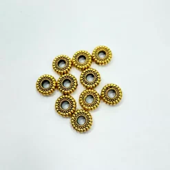 Set de 10 cuentas cilindro oro