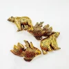 Set de 4 cuentas de osos y peces doradas
