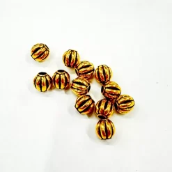 Set de 12 cuentas redondas oro