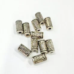 Set de 11 cuentas tubo plata