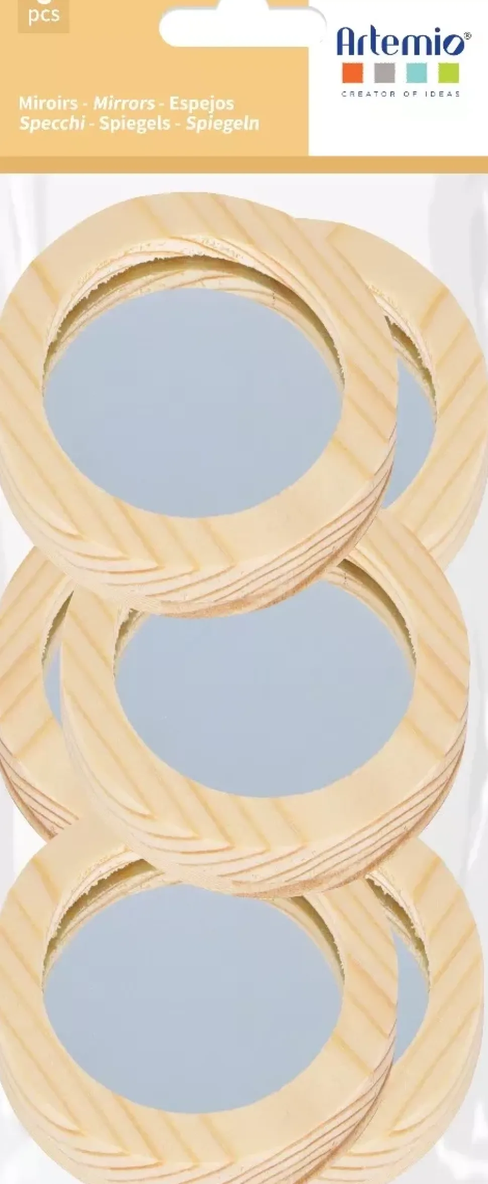 Set de 6 Espejos de Madera Redondos Artemio
