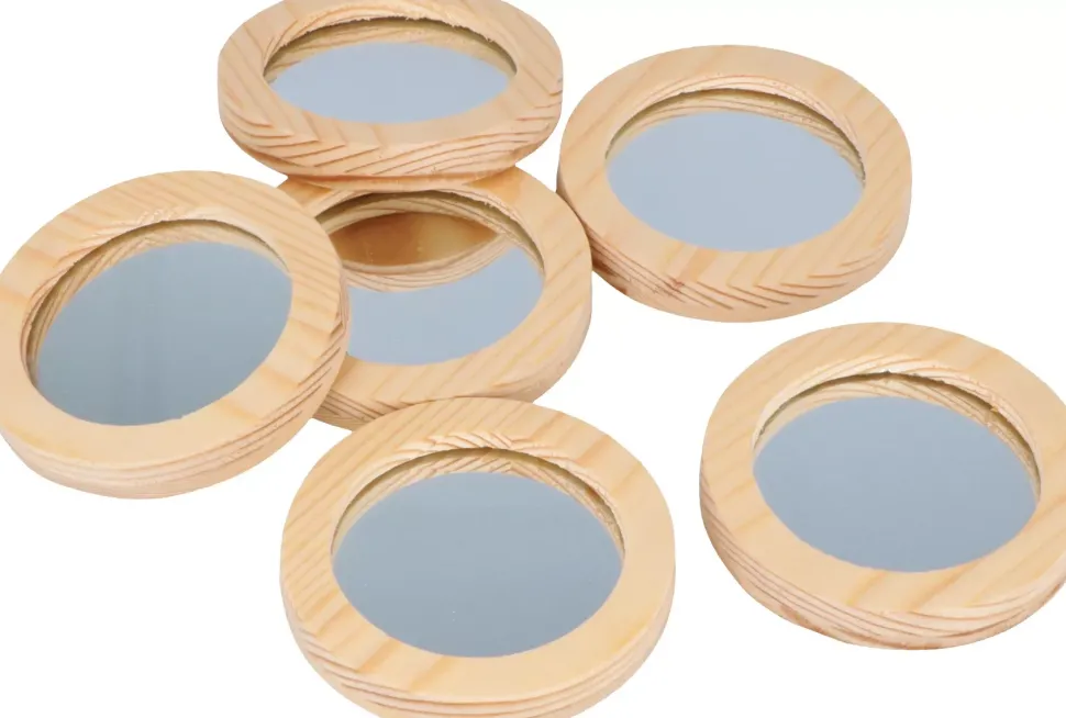 Set de 6 Espejos de Madera Redondos Artemio