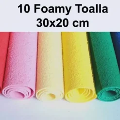 Set de 10 Foamy Goma EVA Toalla 30x20cm Colores Surtidos
