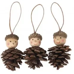 Set de 3 Gnomos Piñas para Colgar Rayher