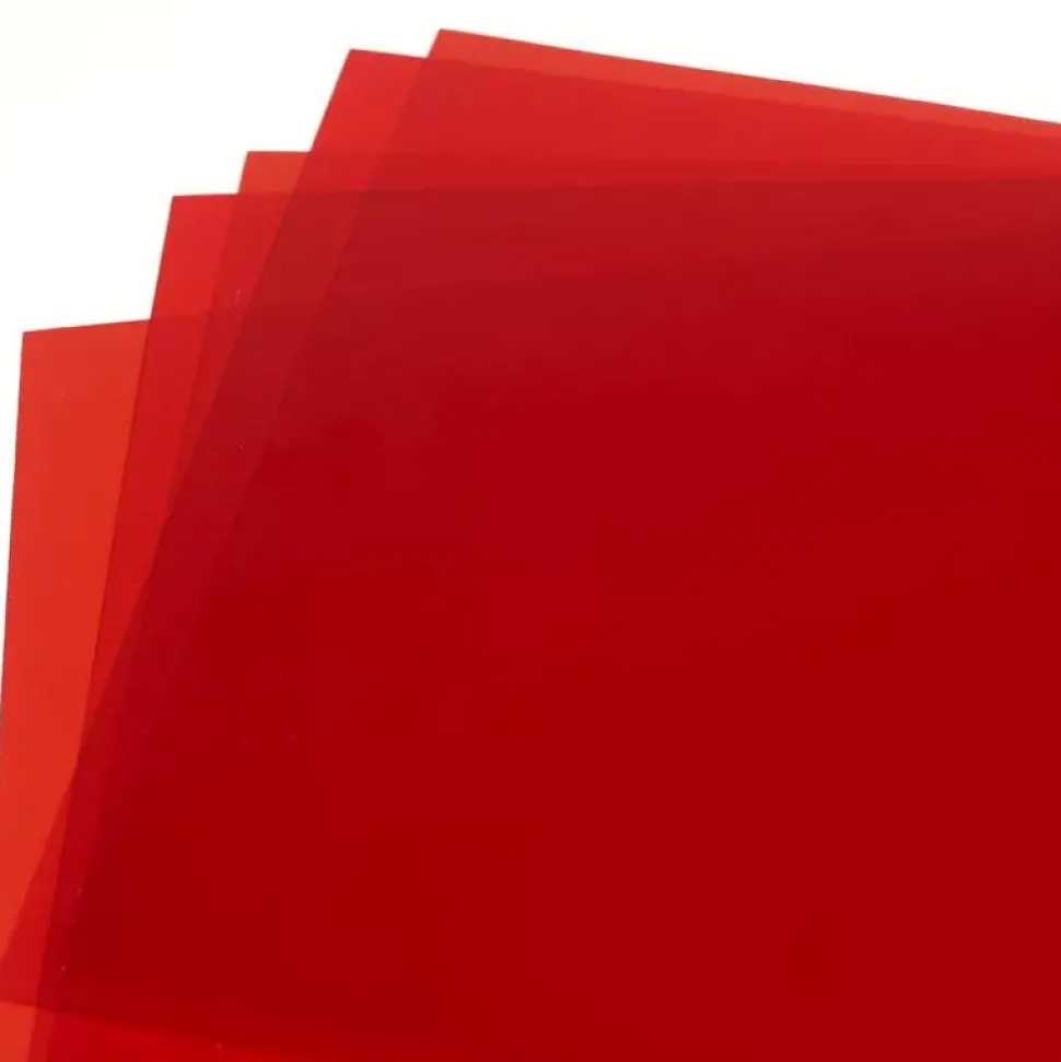 Set de 10 Hojas de Acetato Rojo para Stencil A4