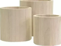 Set de 3 Jarrones de Madera Artemio
