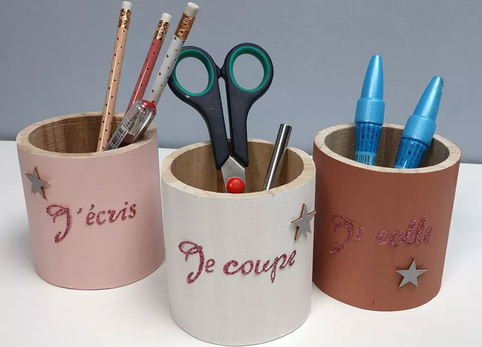 Set de 3 Jarrones de Madera Artemio