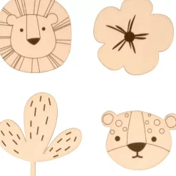 Set de 12 Mini Siluetas de Madera Safari Artemio