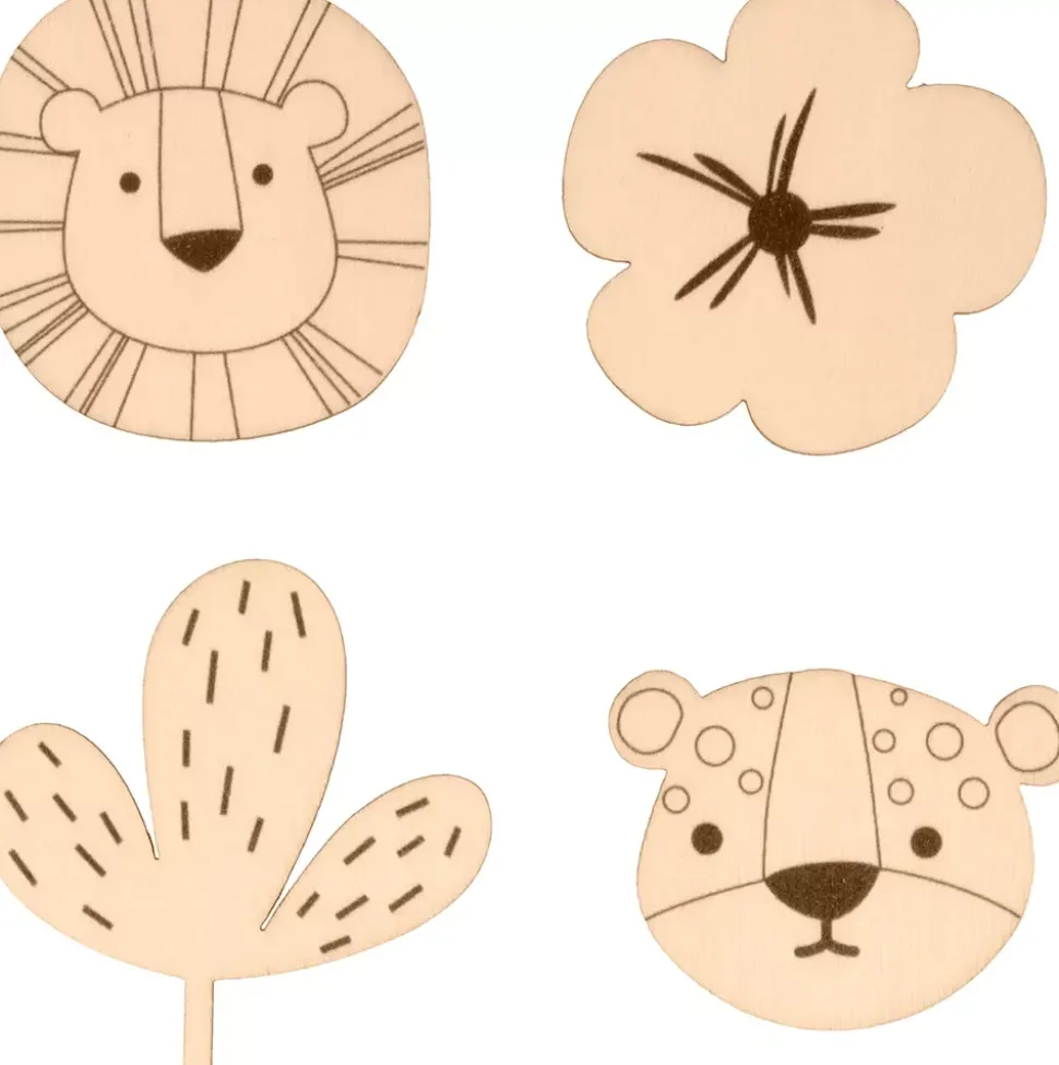 Set de 12 Mini Siluetas de Madera Safari Artemio