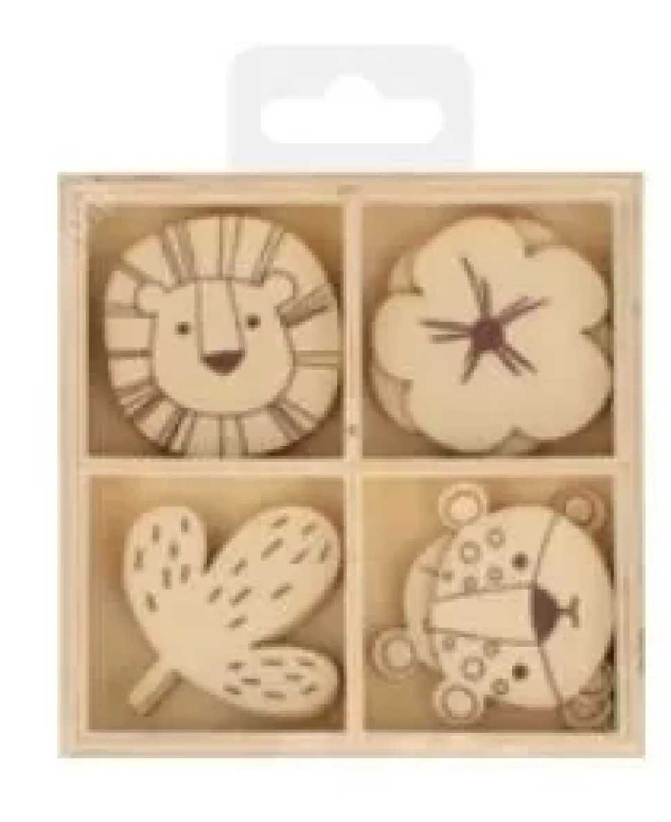 Set de 12 Mini Siluetas de Madera Safari Artemio