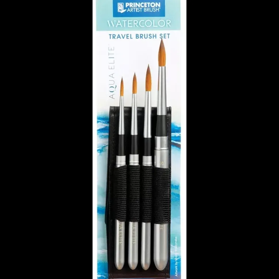 Set de 4 Pinceles de Viaje para Acuarela Aqua Elite Princeton