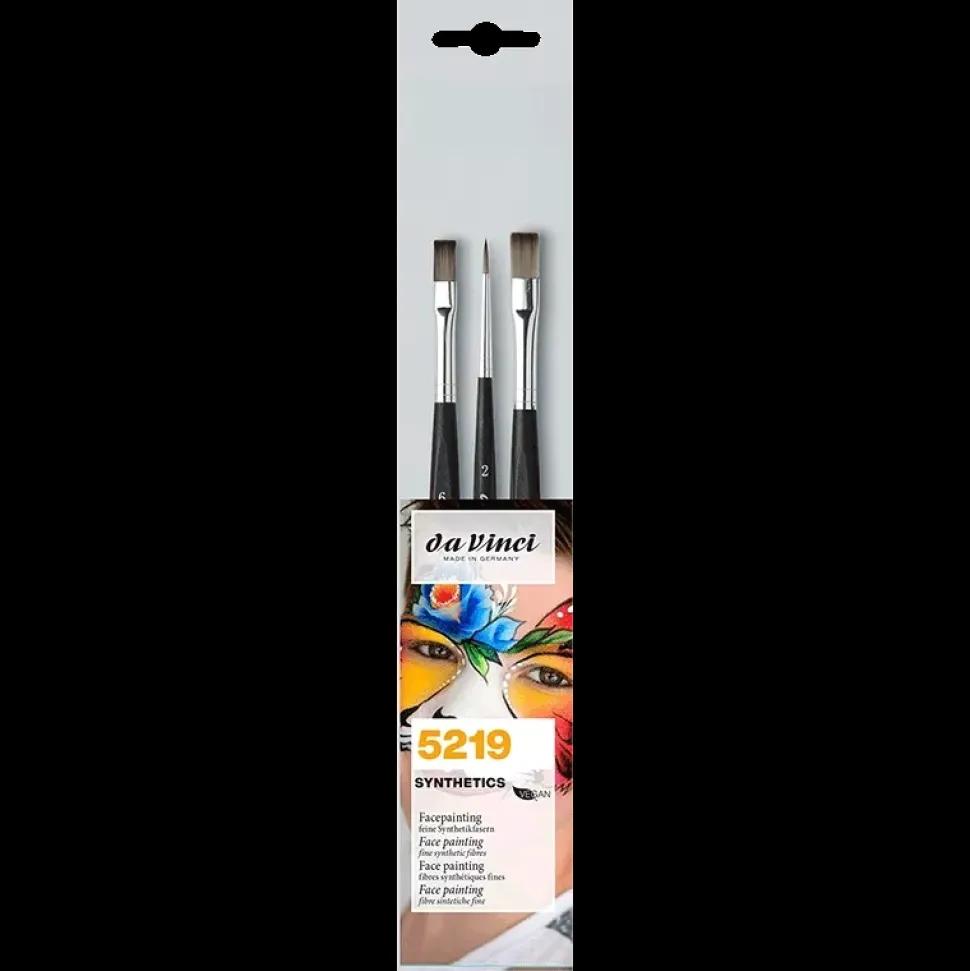 Set de 3 pinceles para pintura de cara da Vinci