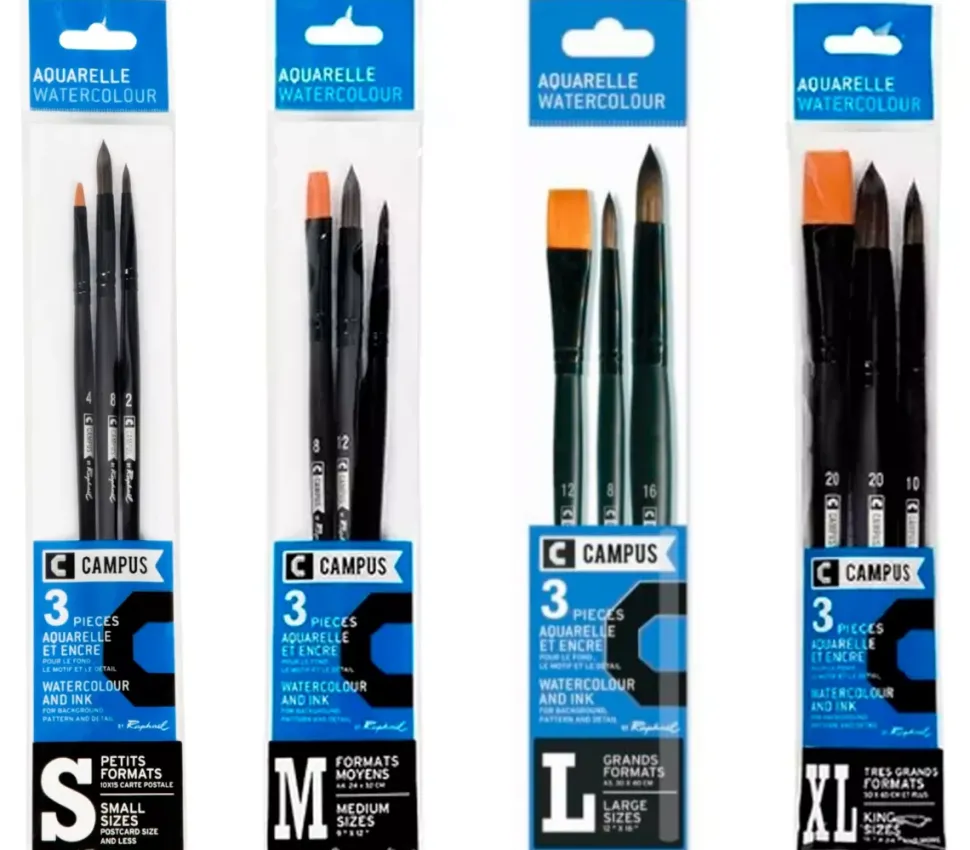 Set de 3 pinceles Watercolour Raphaël