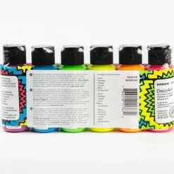 Set de 6 Pinturas Acrílicas Black Light Neon Americana 59ml