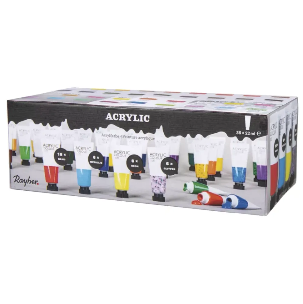 Set de 36 Pinturas Acrílicas Rayher 22ml