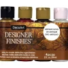 Set de 4 Pinturas Designer Finishes Oro Antiguo DecoArt