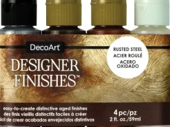 Set de 4 Pinturas Designer Finishes acero oxidado DecoArt