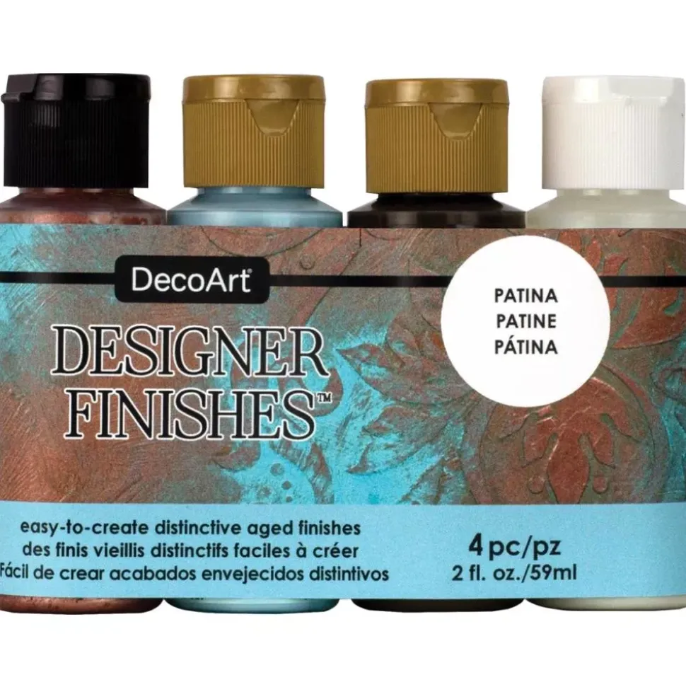 Set de 4 Pinturas Designer Finishes Patina DecoArt