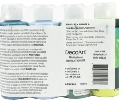 Set de 4 Pinturas Fluid Art Jungla DecoArt