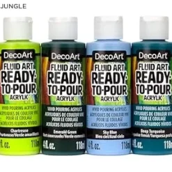 Set de 4 Pinturas Fluid Art Jungla DecoArt